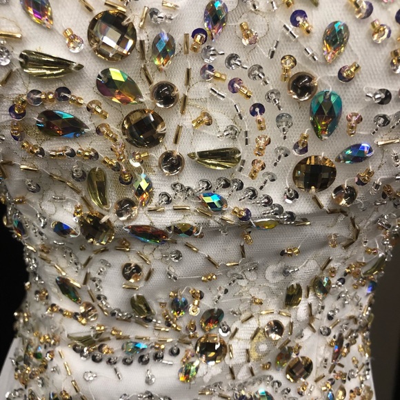 Wow $225 Strapless/straps Ivory Size 6 Pageant . Gown by Envious last reduction - Picture 5 of 16